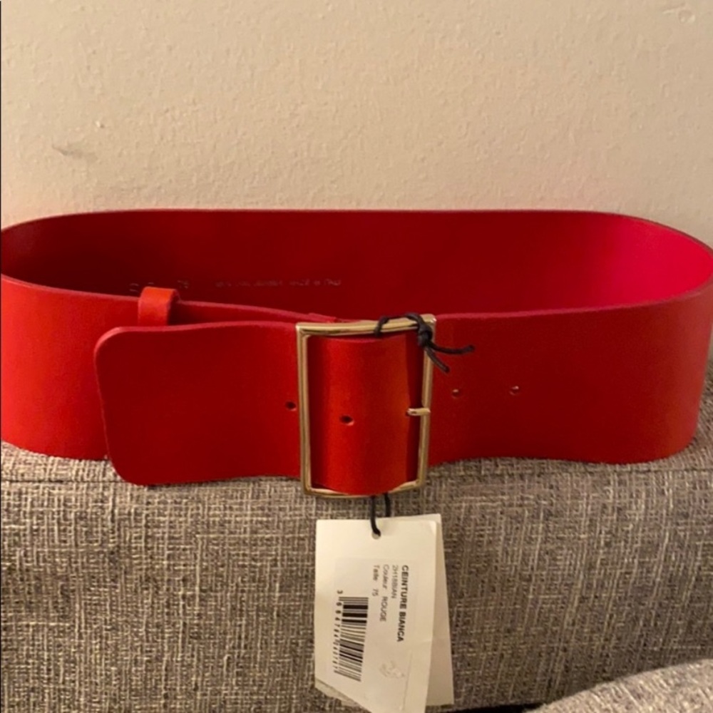 Ba&sh NWT lipstick red belt